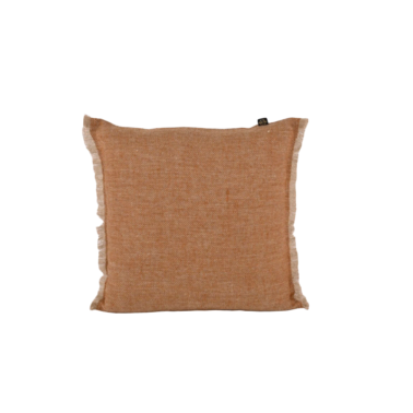 Funda cojín desflecado, CARAMELO