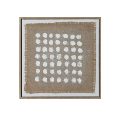 Cuadro abstracto yute blanco